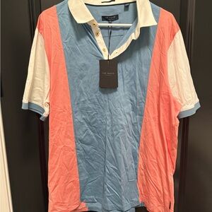 Ted Baker Men's Blue and Pink Shirt
